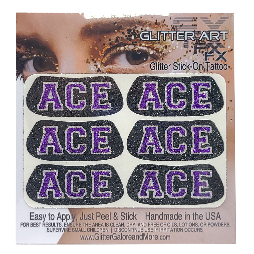 Eye Black Custom Youth Stickers - ACE 6 Stickers Per Sheet - Three Color Way