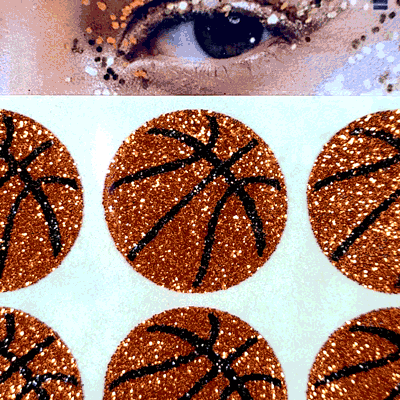 Basketball Gameday Glitter Tattoo Stickers in Various Styles