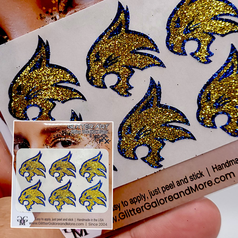 Bobcat Glitter Tattoo Custom Sticker - 6pcs