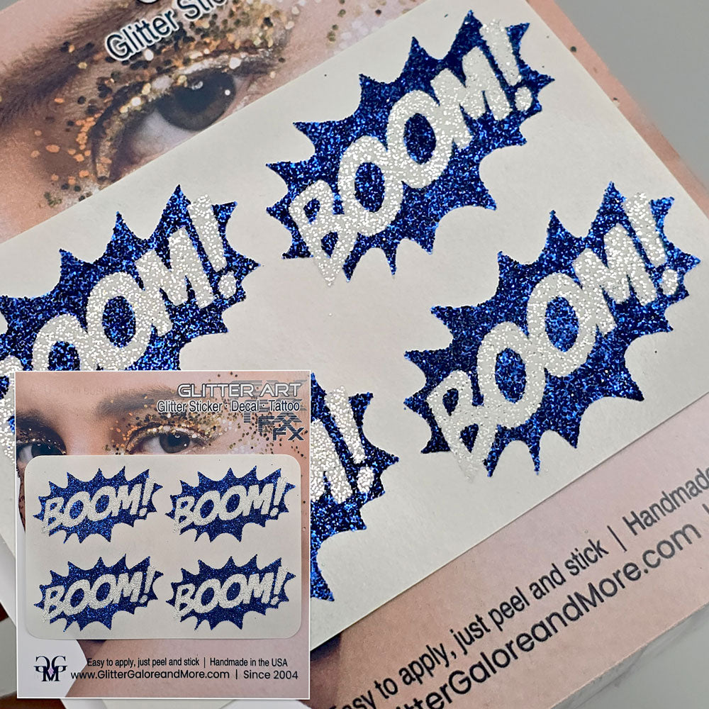 BOOM! Exploding Glitter Sticker.