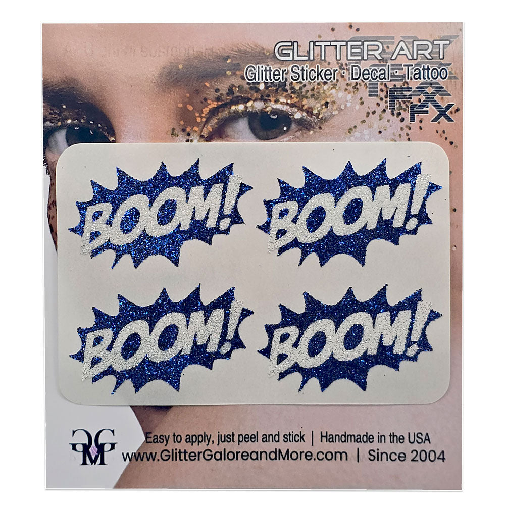 BOOM! Exploding Glitter Sticker.