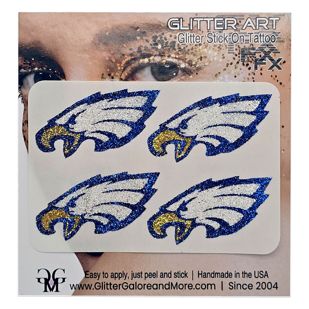 Eagle Glitter Stickers Tattoo, 4 Pieces