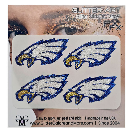 Eagle Glitter Stickers Tattoo, 4 Pieces