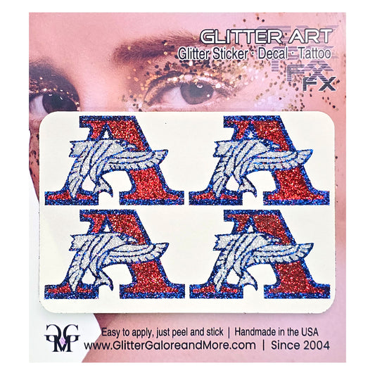 Falcons Robbinsdale Armstrong HS Custom Glitter Tattoo Stickers - 4pcs