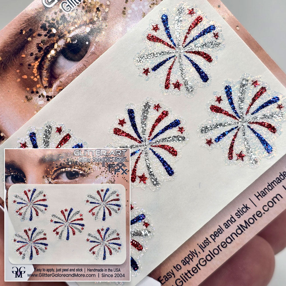 Fireworks face decal.