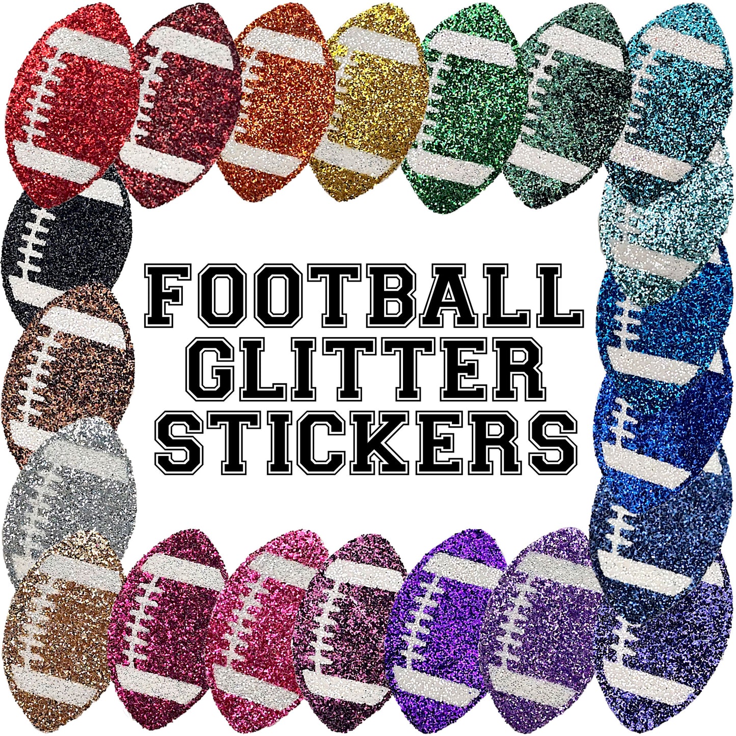 Glitter Football Tattoo Stickers.