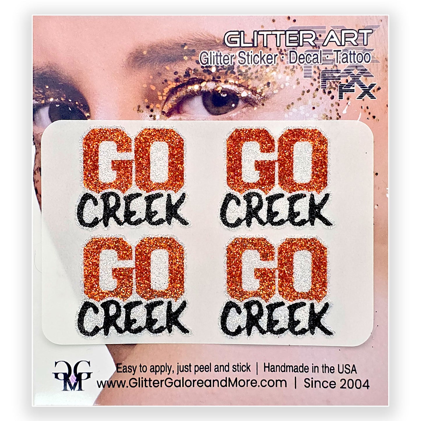 GO Creek Custom Glitter Tattoo Stickers - 4 Stickers