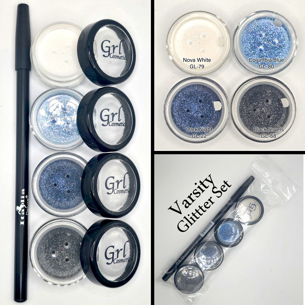 Navy and Columbia Blue Glitter Set.