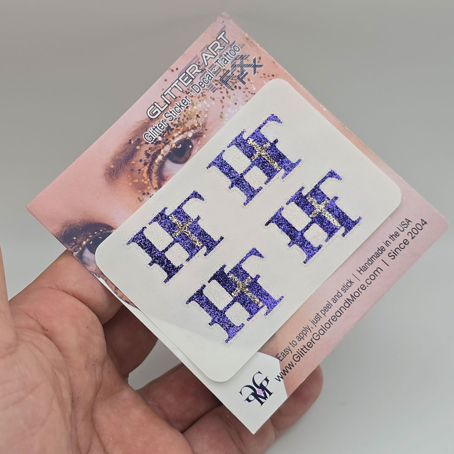 HF Logo Glitter Tattoo Custom Stickers - 4 Stickers