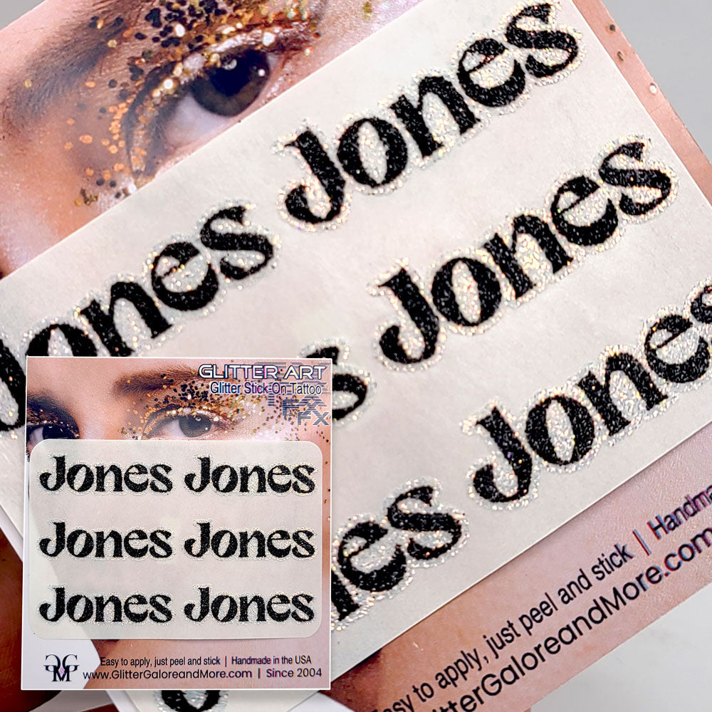 Quitter - Jones Glitter Tattoo Custom Stickers - 6pcs