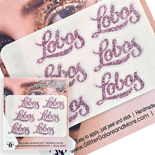 New Mexico Lobos Custom Glitter Tattoo Stickers - 6pcs
