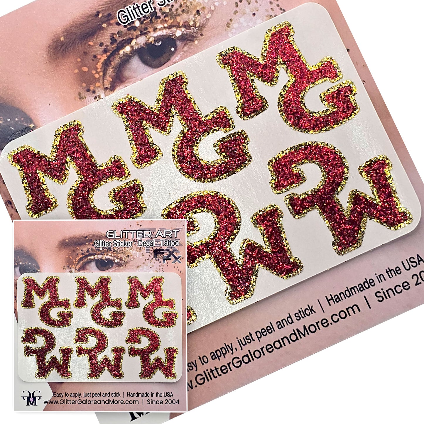 MG Glitter Tattoo Custom Stickers - 6pcs