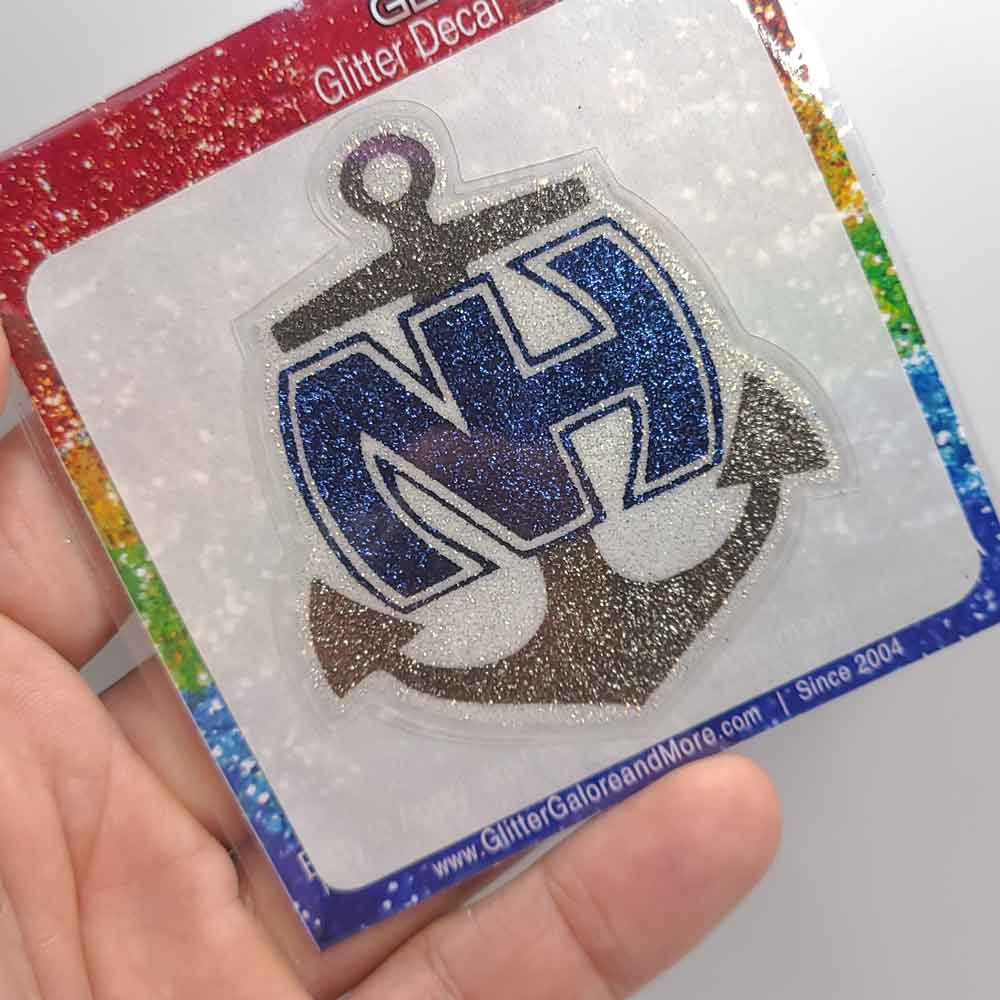 NH Anchor Decal Glitter Sticker - 1 Decal Per Sheet - Three Color Way