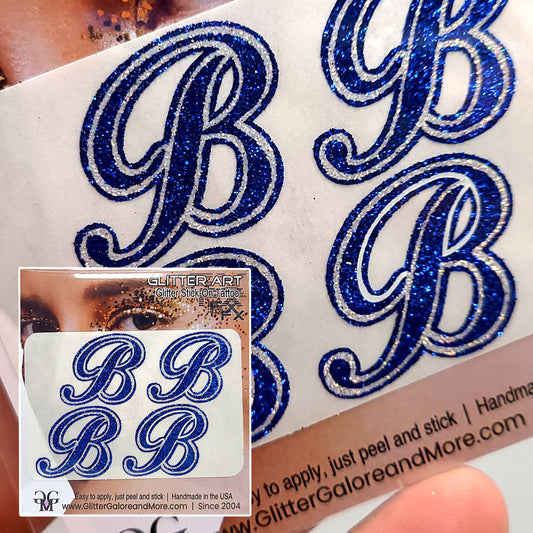 Broomfield B Glitter Tattoo Custom Sticker - 4pcs