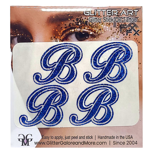 Broomfield B Glitter Tattoo Custom Sticker - 4pcs
