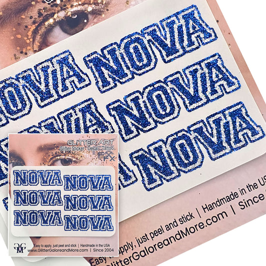 NOVA Elite Cheer Glitter Tattoo Custom Stickers - 6pcs
