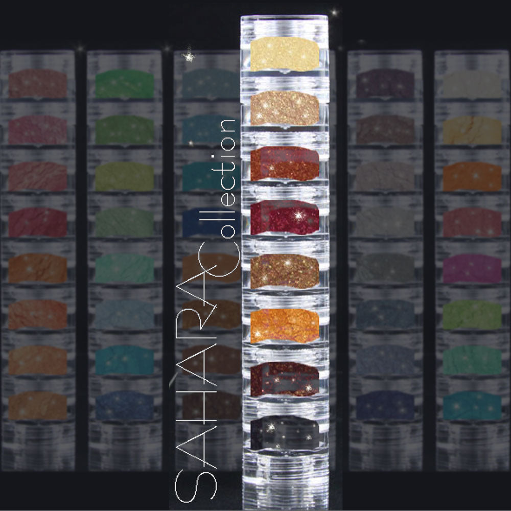 Mineral Mica Powder in Bronze, Red and Black.