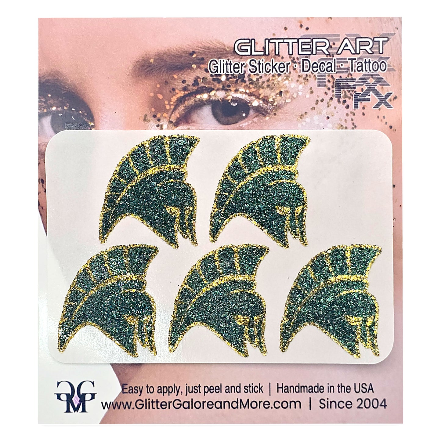 Spartans Glitter Tattoo Custom Stickers - 5pcs - Two Colorways