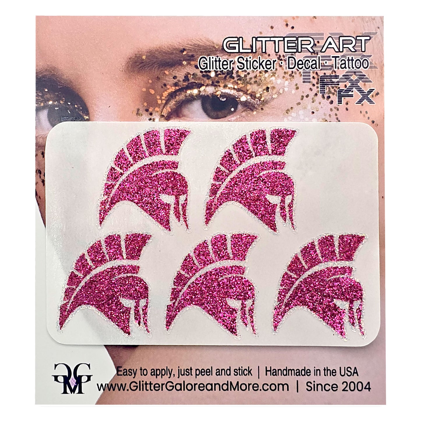 Spartans Glitter Tattoo Custom Stickers - 5pcs - Two Colorways