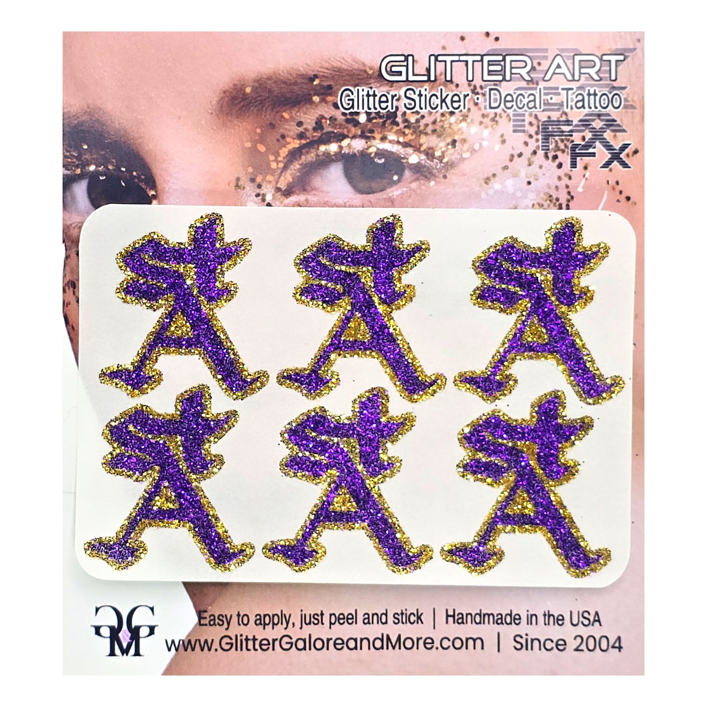 St Augustine High School Glitter Tattoo Custom Stickers - 6pcs