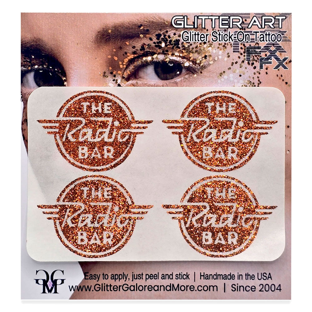 The Radio Bar Glitter Tattoo Custom Stickers - 4pcs