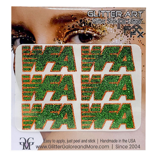WFA Wallace Fastpitch Academy Glitter Tattoo Custom Sticker - 6pcs