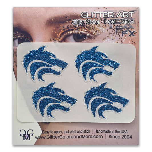 Plano West Wolves Custom Glitter Tattoo Stickers - 4 Stickers