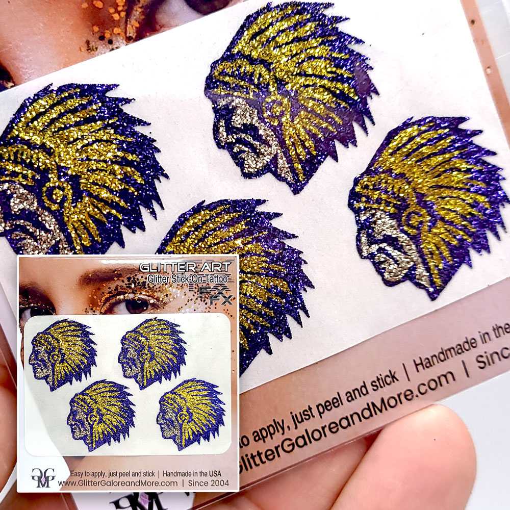 Warrior Glitter Tattoo Custom Stickers - 4 Piece