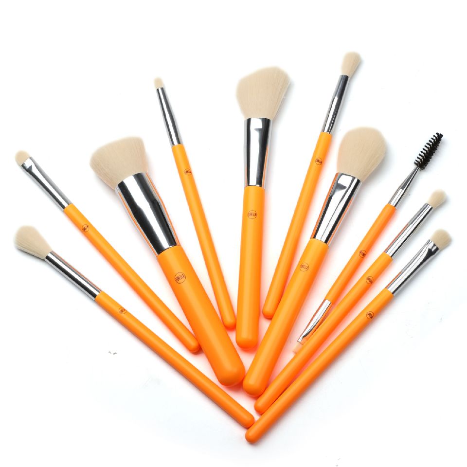 Neon Brush Sets (Orange) - 10 Pieces + Bag