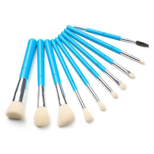 Neon  Blue Brush Set - 10 Pieces with Bag