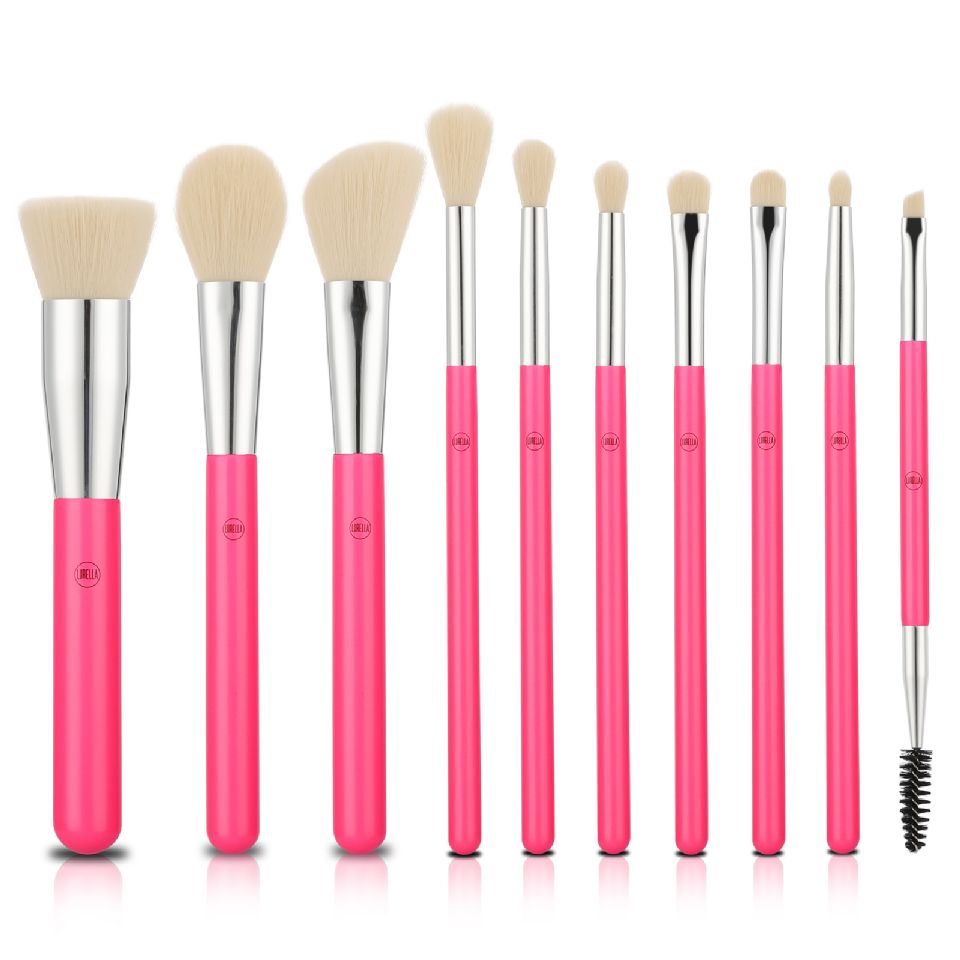 10 Piece Pink Brush Set.