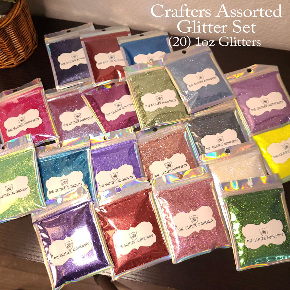 Glitter Set, 20 Assorted Glitters in 1oz Bags