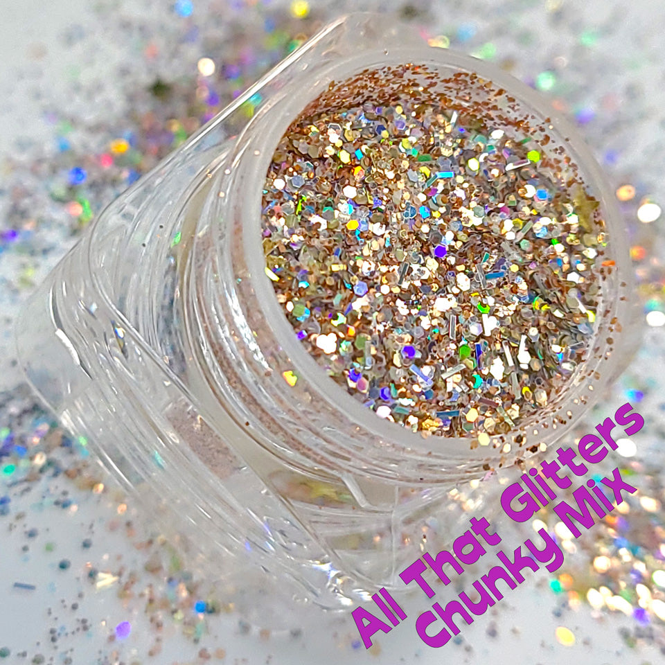 All That Glitters Chunky Glitter Mix, 5 Gram Square Jar