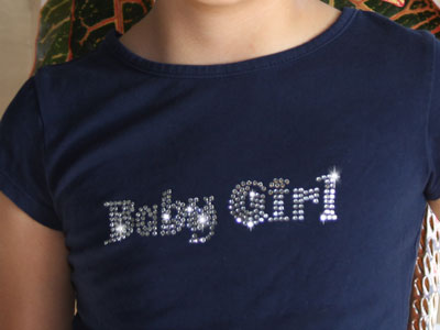 Grl Cosmetics Baby Girl Rhinestone Iron On Transfer