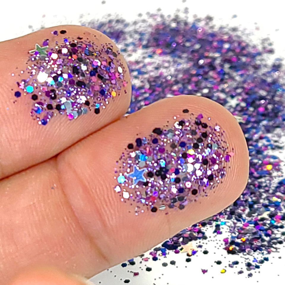 Galaxy Chunky Glitter Mix, 5 Gram Square Jar - Private Label
