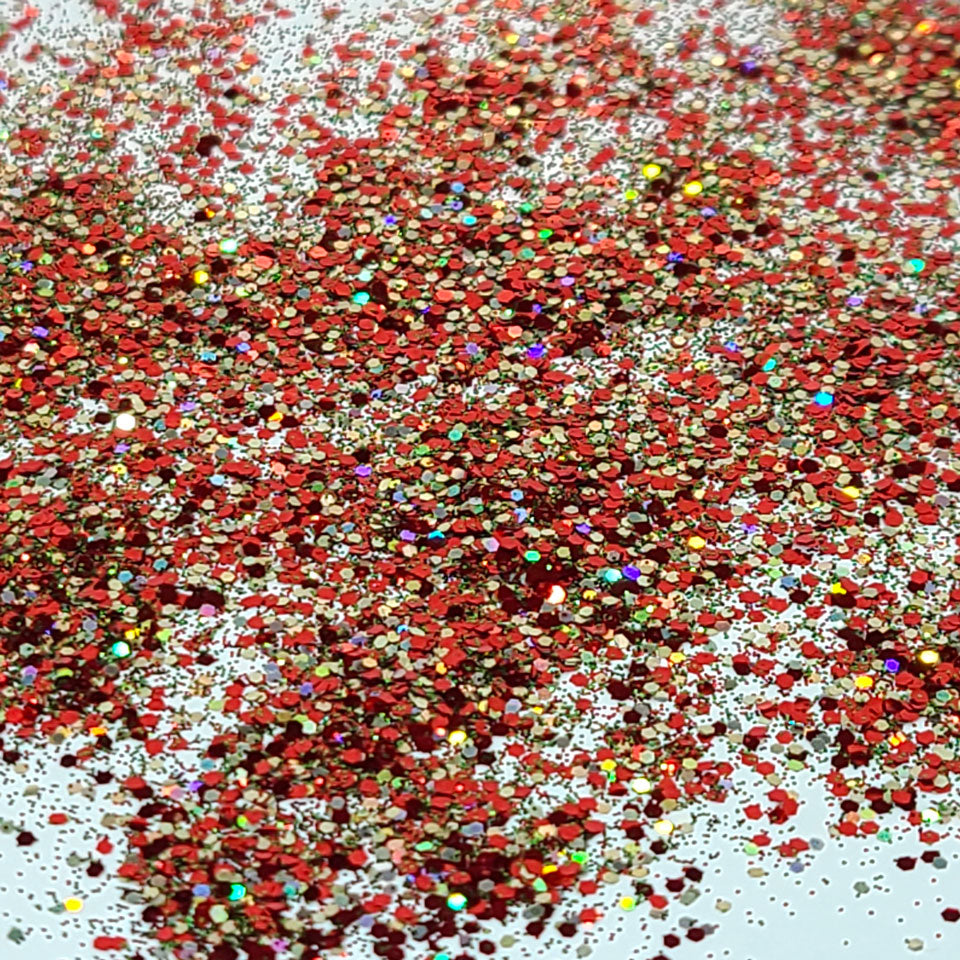 Jingle Bells Chunky Glitter Mix, 5 Gram Square Jar