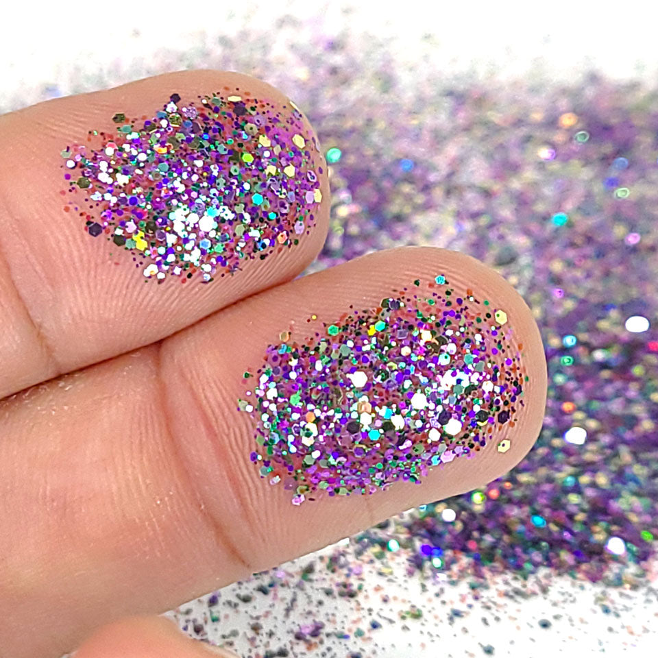 Mardi Gras Chunky Glitter Mix, 5 Gram Square Jar