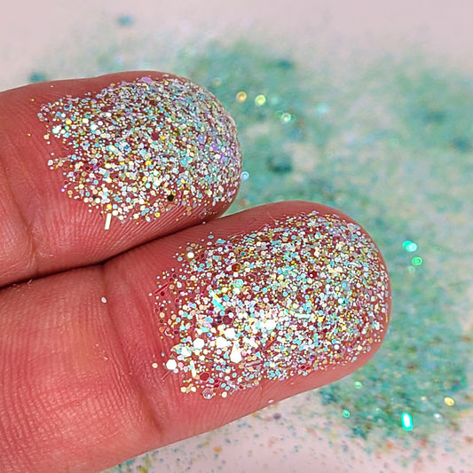 Peppermint Chunky Glitter Mix, 5 Gram Square Jar