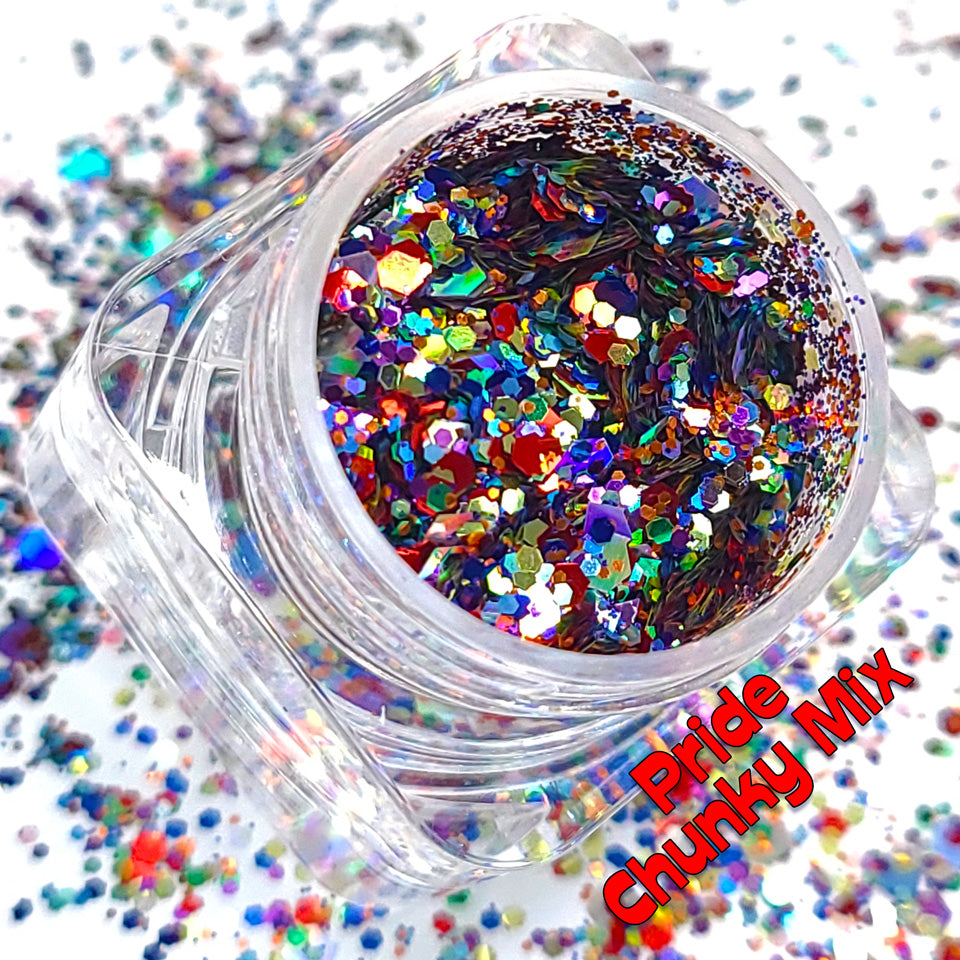 Pride Chunky Glitter Mix, 5 Gram Square Jar - Private Label