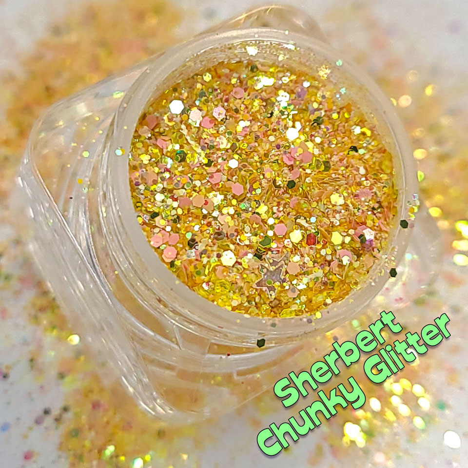 Sherbert Chunky Glitter Mix, 5 Gram Square Jar