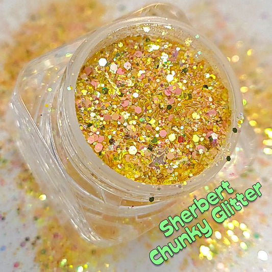 Sherbert Chunky Glitter Mix, 5 Gram Square Jar