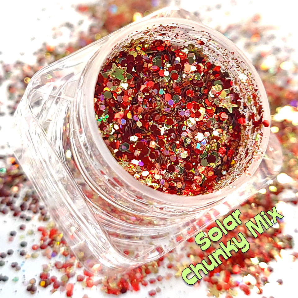 Solar Chunky Glitter Mix, 5 Gram Square Jar