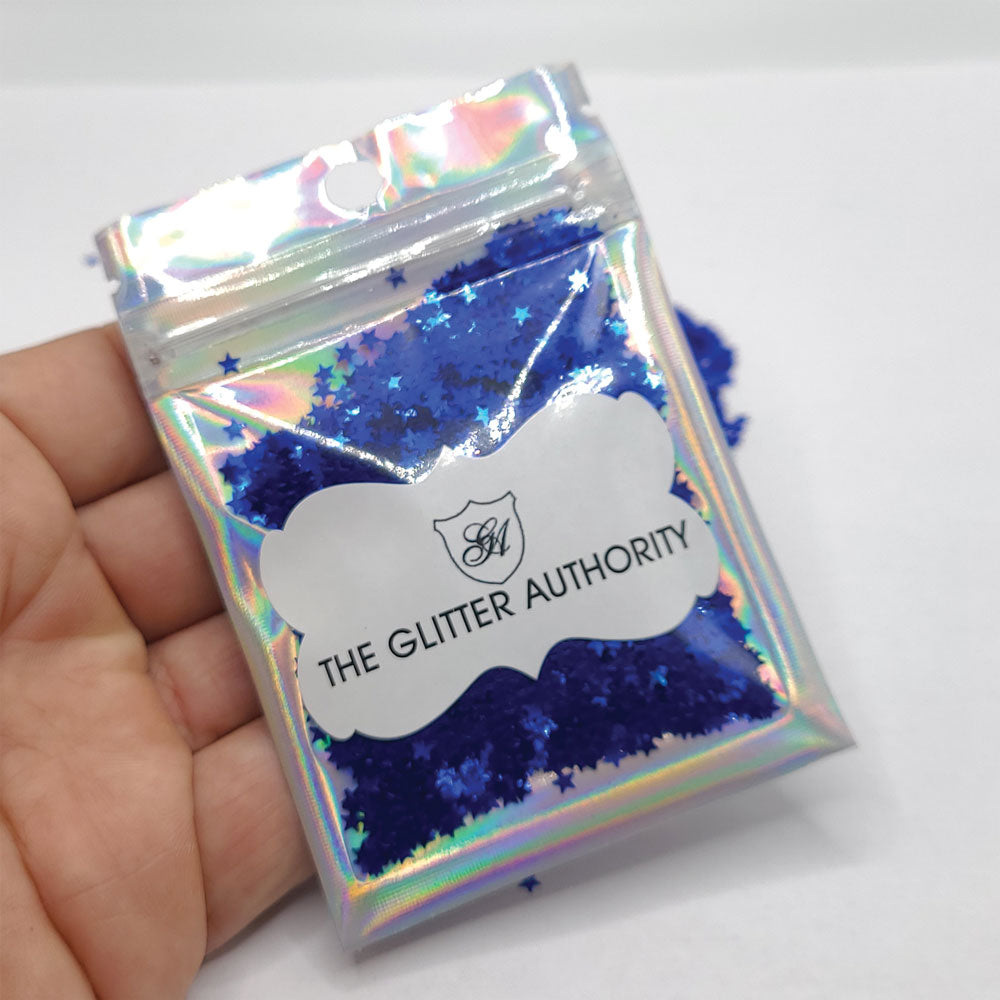 Glitter Confetti Stars - Blue