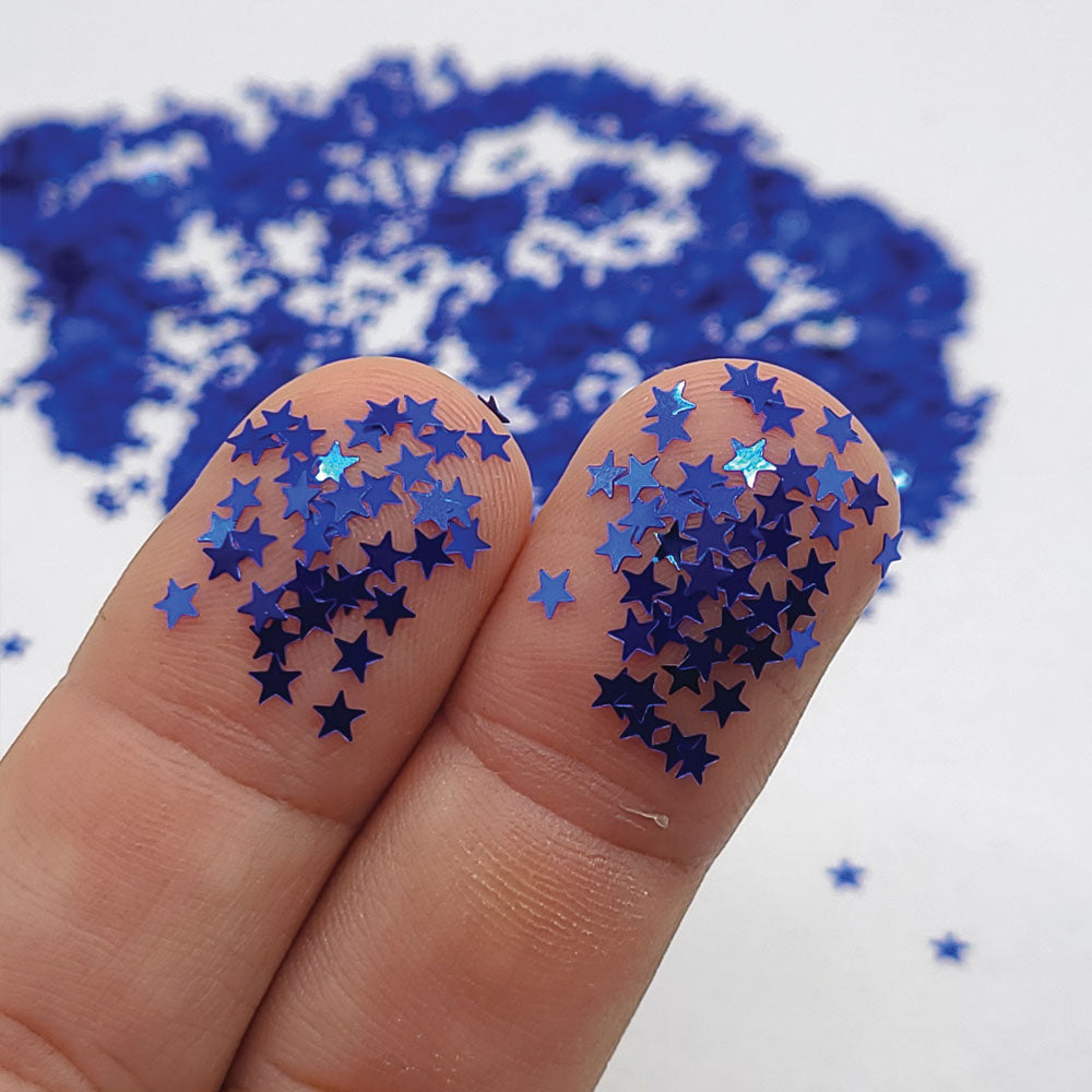 Glitter Confetti Stars - Blue