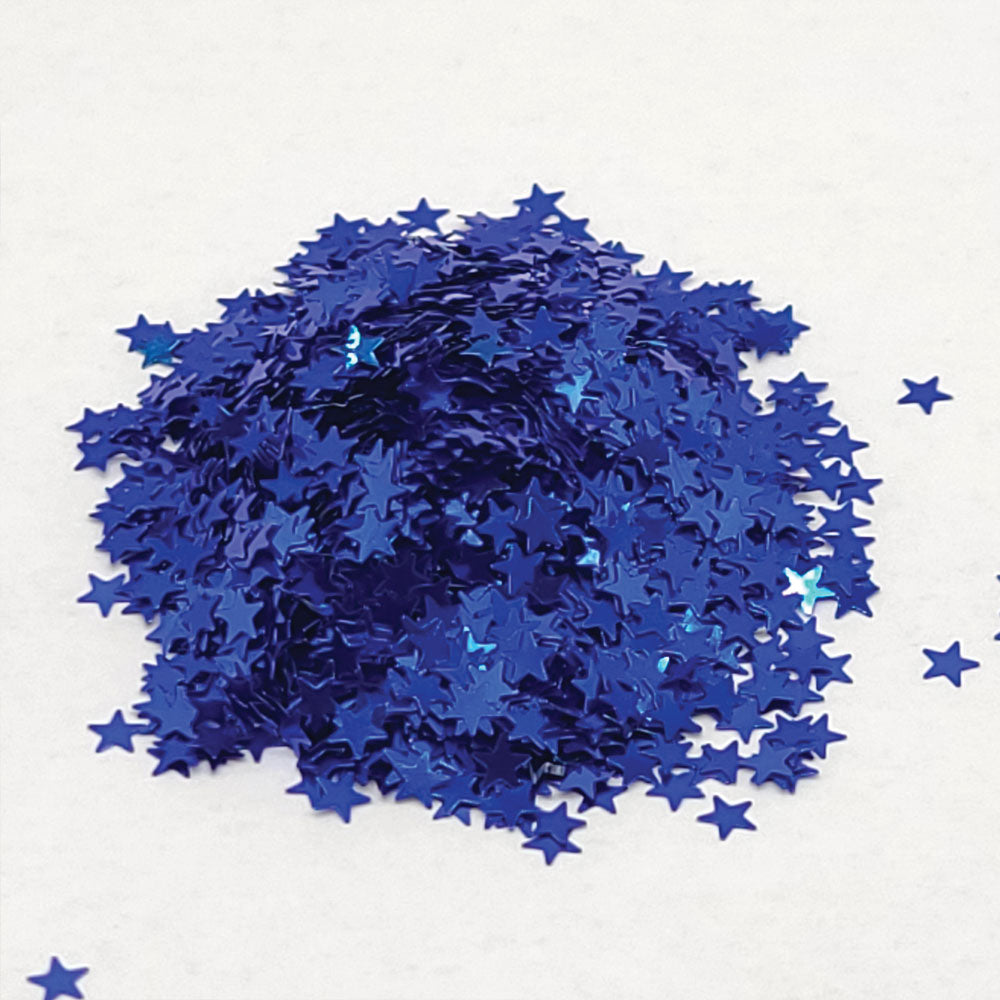 Glitter Confetti Stars - Blue