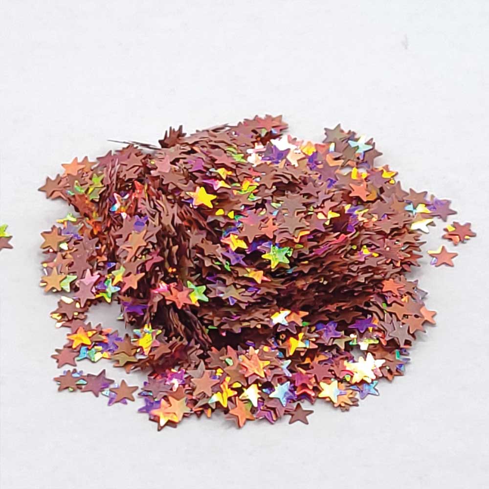 Glitter Confetti Stars - Pink Holographic