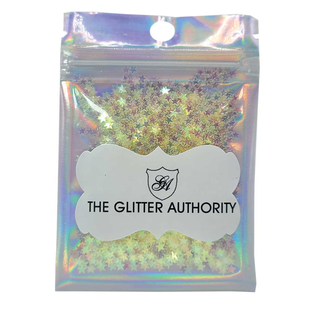 Glitter Confetti Stars - Iridescent Opal