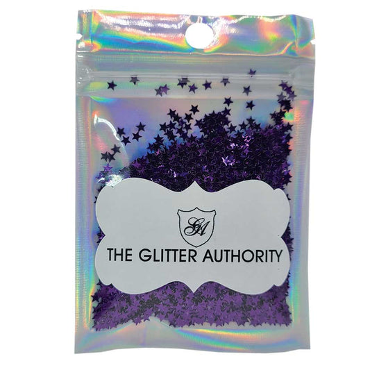 Glitter Confetti Stars - Purple