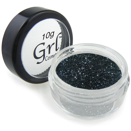 Black Loose Glitter GL10, 10 gram Jar