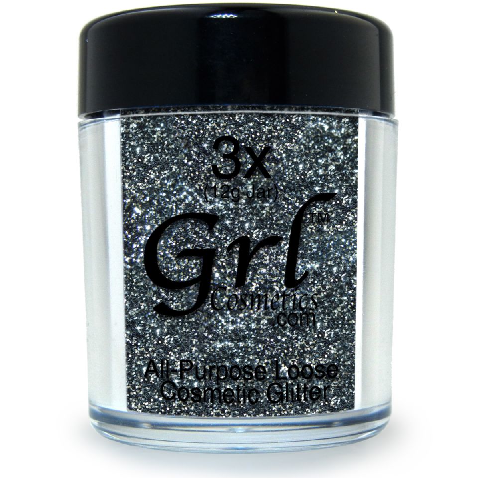 Black-Silver Glitter Powder Black Tie, 12g